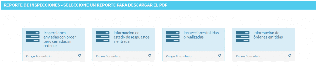 Reportes informativos de inspecciones